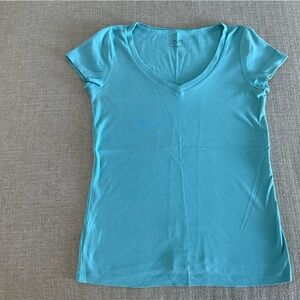 LOFT Turquoise V-Neck Top